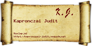 Kapronczai Judit névjegykártya