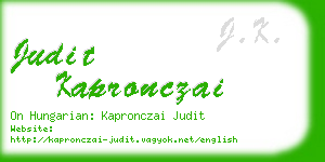 judit kapronczai business card